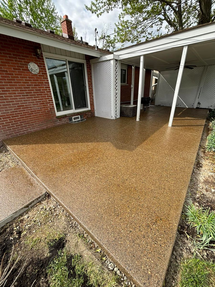 Stamped Concrete Installation for DeLeòn Cement in Detroit, MI