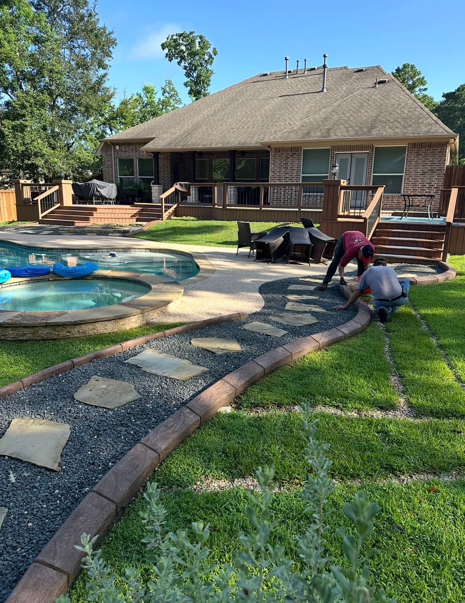 Custom Carved Concrete for Texas Curb N Borders in Houston, TX