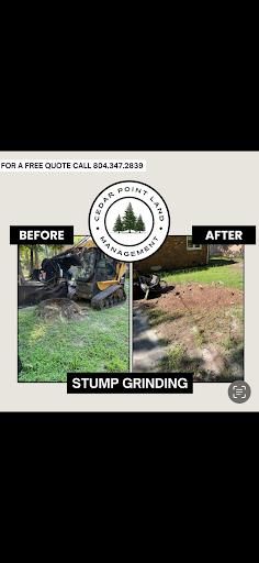 Stump Grinding for Cedar Point Land Management in Richmond, VA