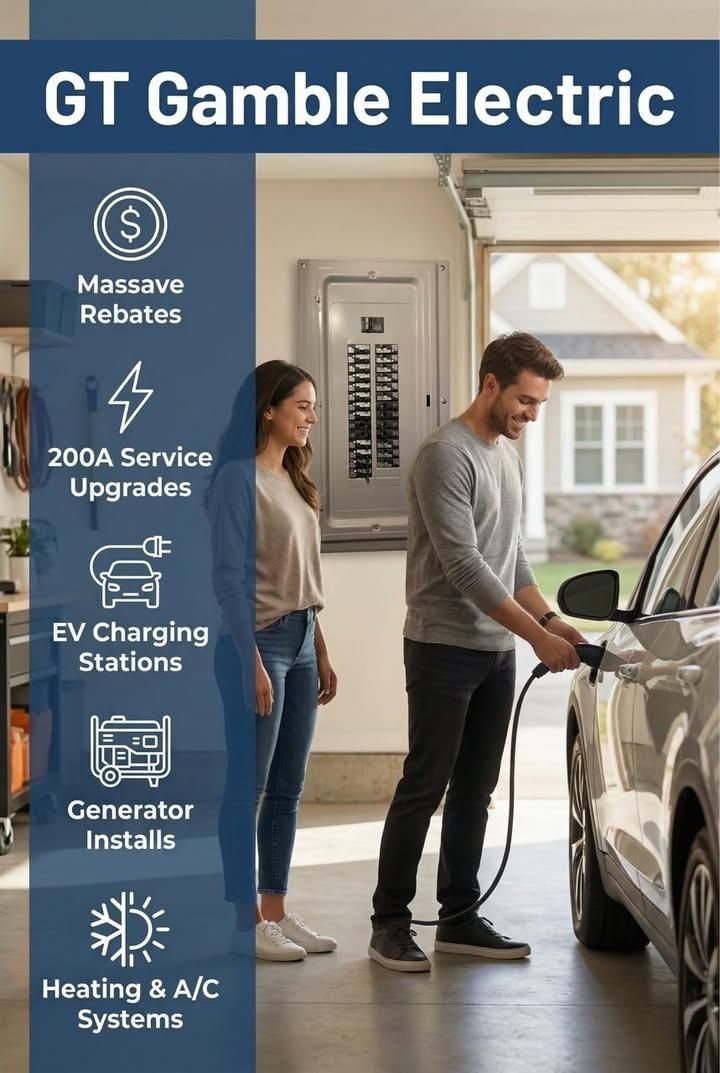 Installation of EV Chargers for GT Gamble Electric in South Shore, MA