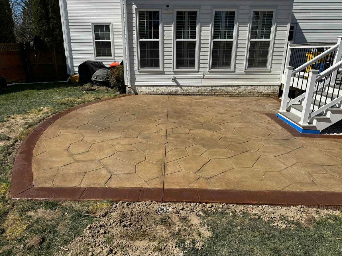 Stamped Concrete Installation for Moat Concrete Construction in Westminster,  MD