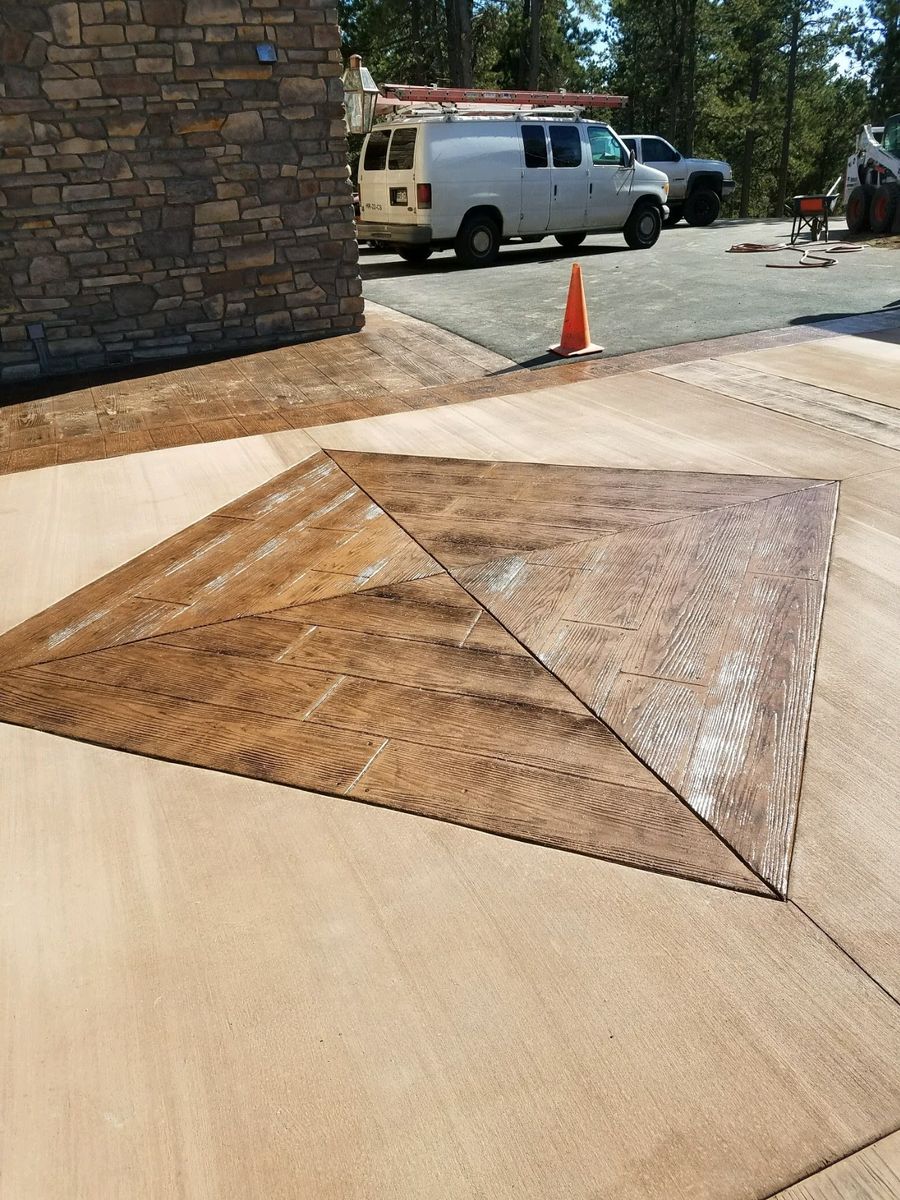 Stamped Concrete Installation for Co Custom Concrete and Overlays in Colorado Springs, CO