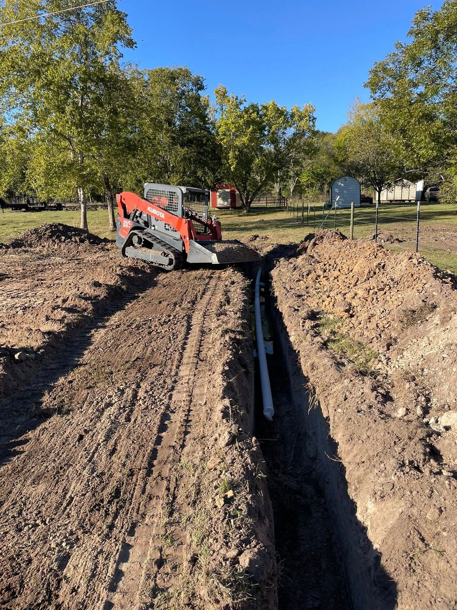 Site Preparation for Landers Ranch Services in Anderson, TX