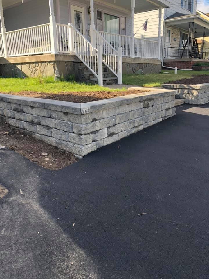 Retaining Wall Installation for Wood Home Creations in Carbondale, PA