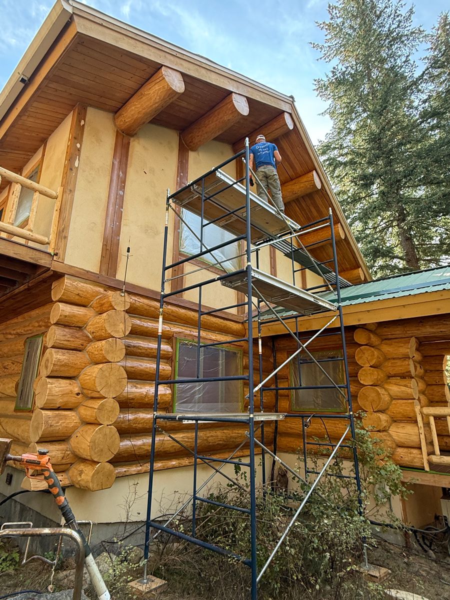 Sanding for True Blue Logworks LLC in Corvallis, MT