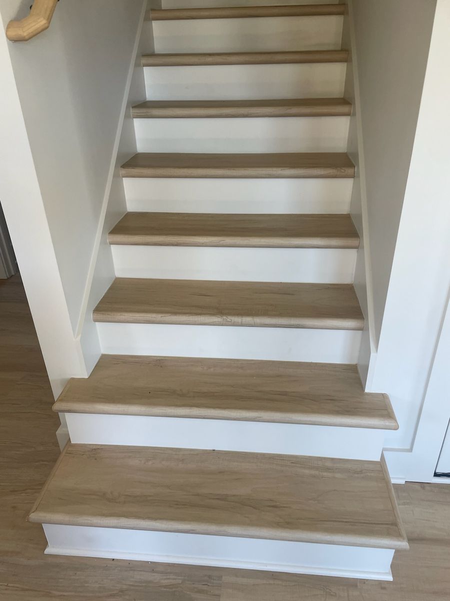 Wood Stair installation for C4 TrueVision Renovations in Asheville, NC