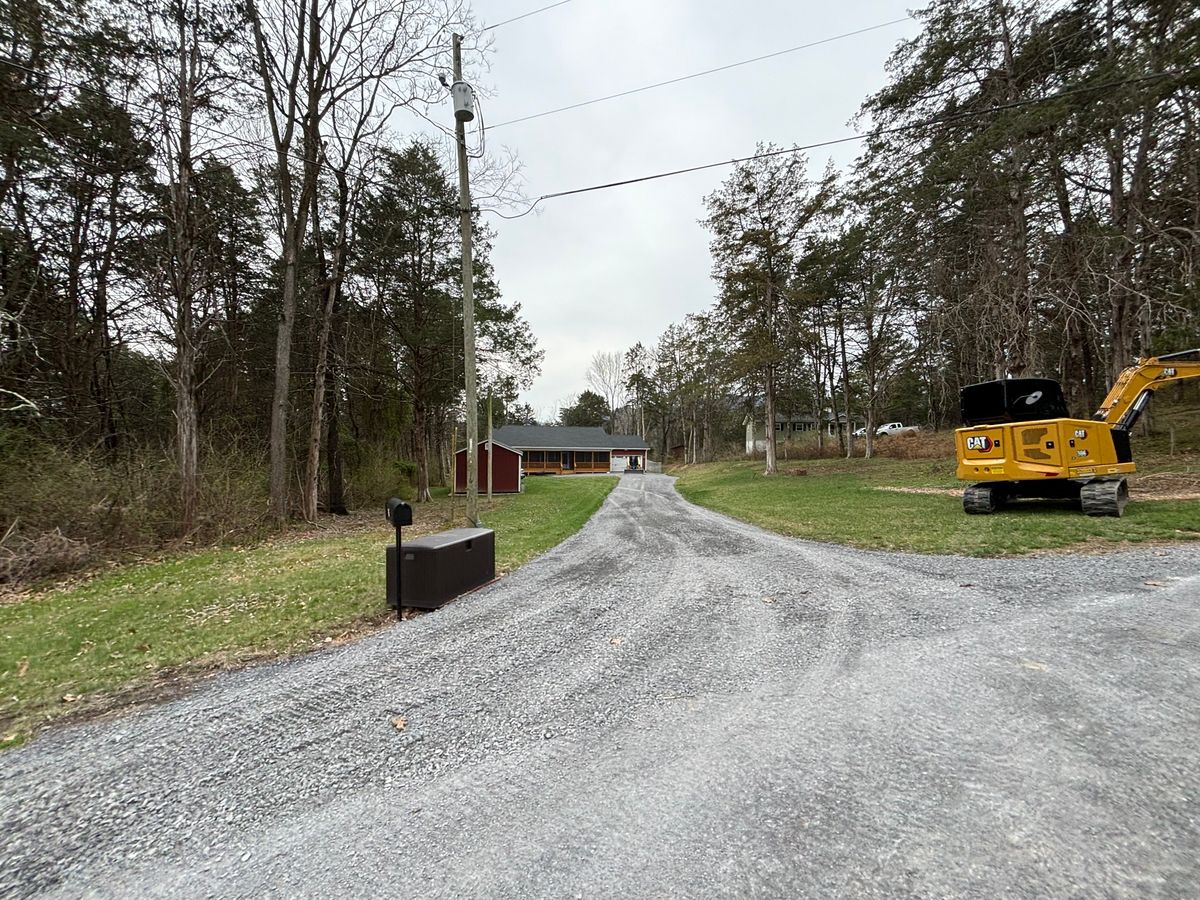 Driveway Construction for Schrock’s Land Management in Northern Virginia, Shenandoah Valley, VA