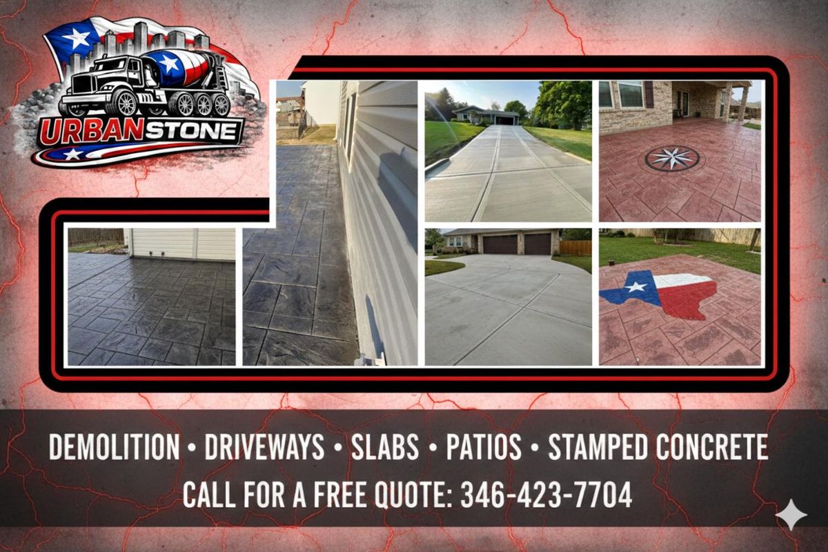 Concrete Installation for Urban Stone in New Caney, TX