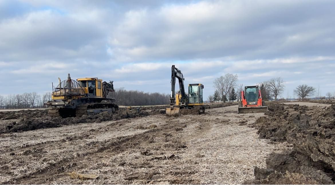 Land Grading for Northwest Ohio Farm Drainage in Ada,, OH