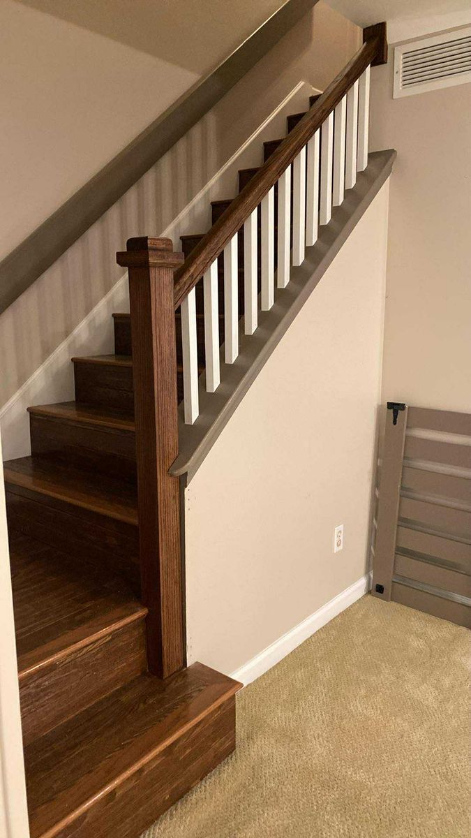 Hand rail refinishing for Hardwood Renovations in Buford, GA