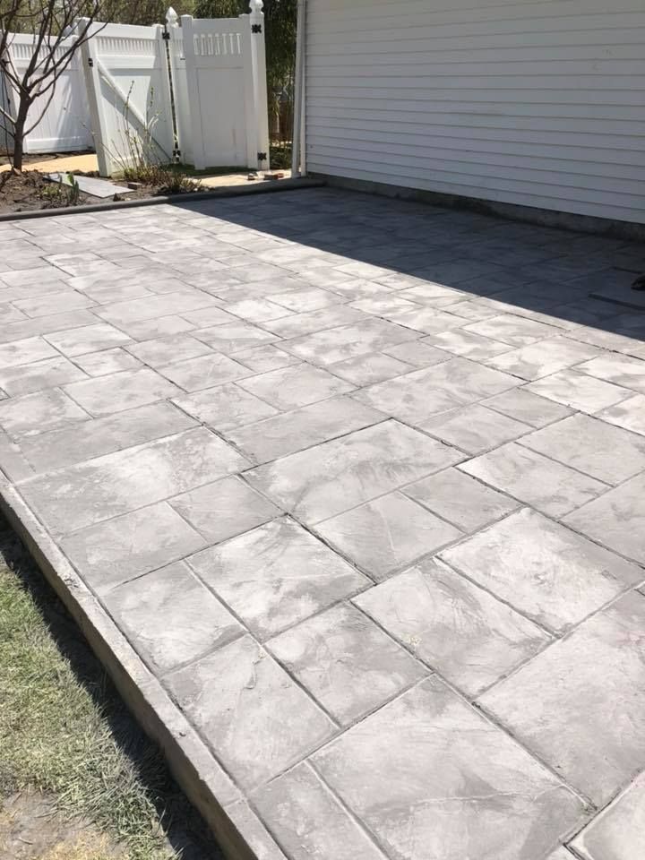 Stamped Concrete Installation for Azores Concrete L.T.D. in Port Jefferson Station, NY