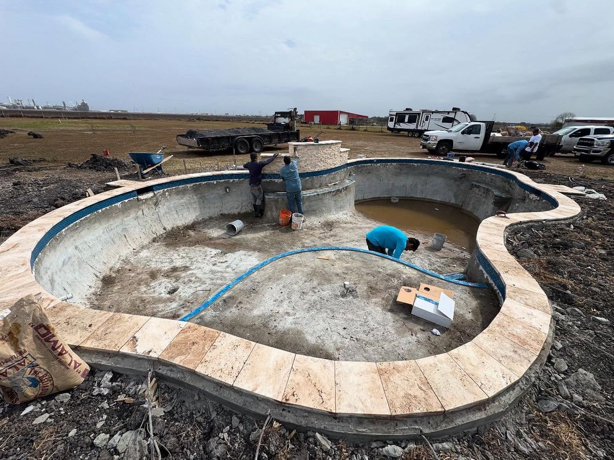 Custom Pool Construction for J & P Construction in Houston, TX