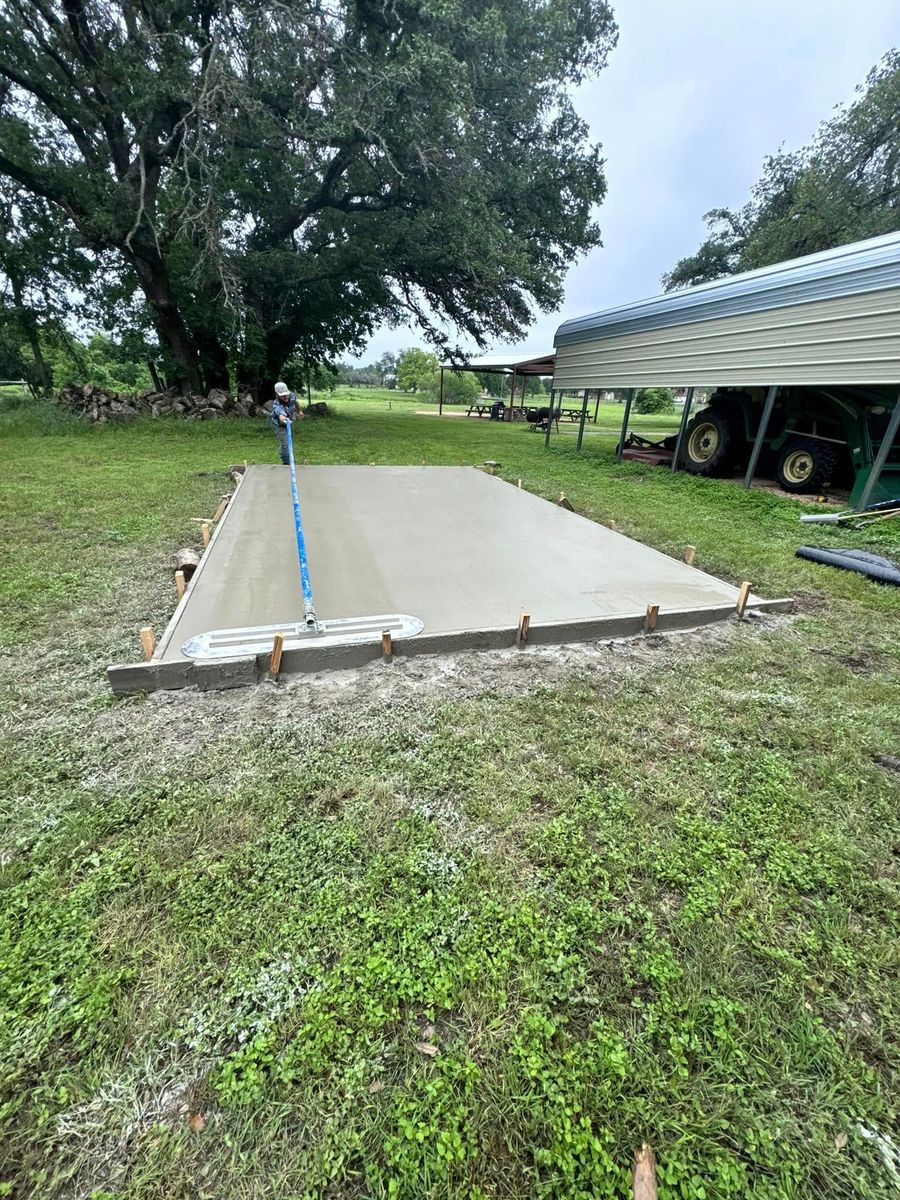 Concrete Slab Construction for Jay-T Construction in Burnet, TX