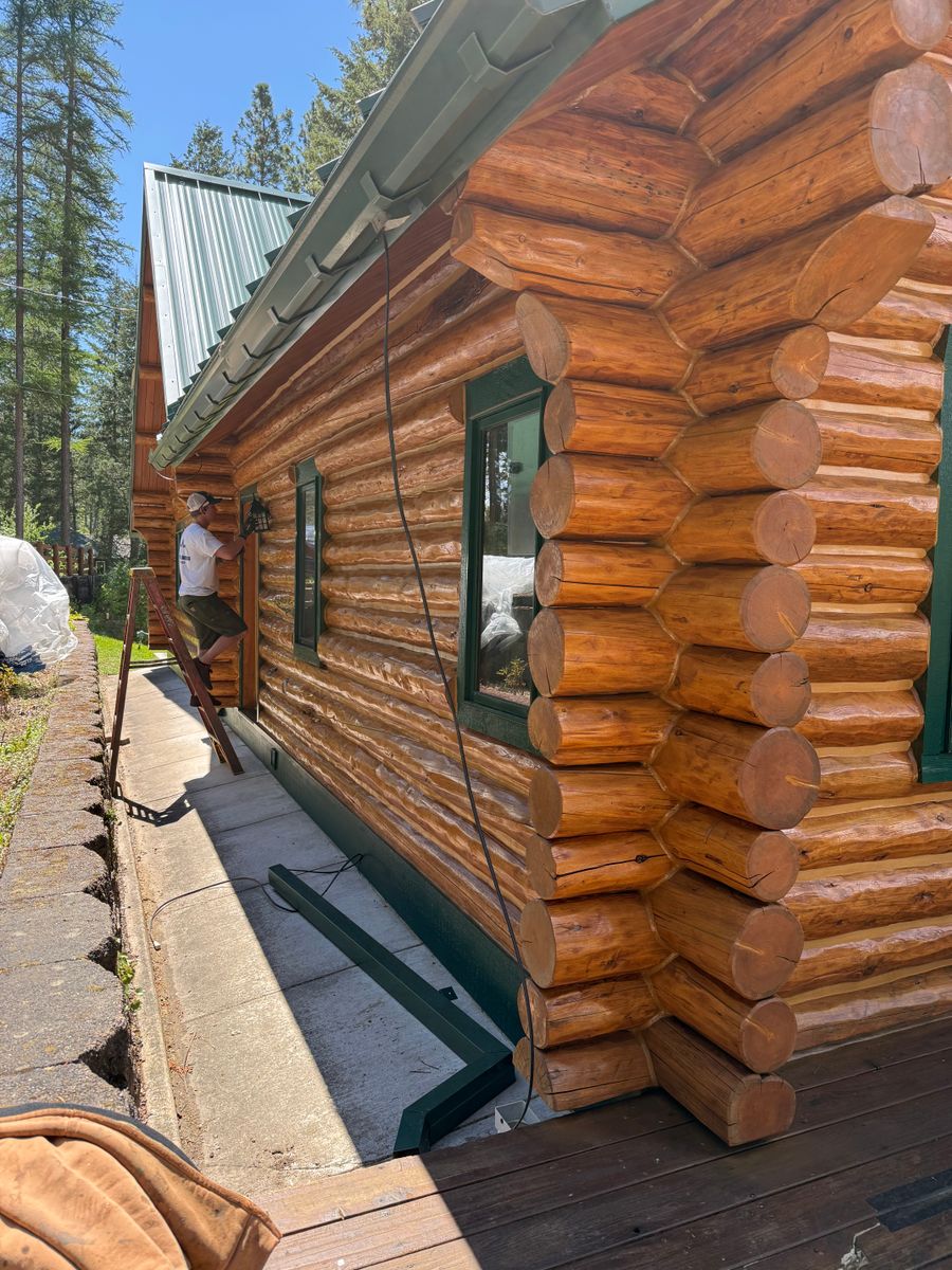 Log Home Chinking for True Blue Logworks LLC in Corvallis, MT