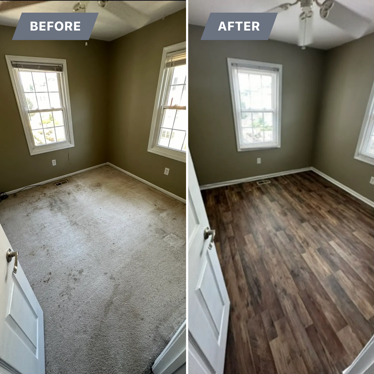 Flooring and custom trim for Chesapeake Solutions in Pasadena, MD