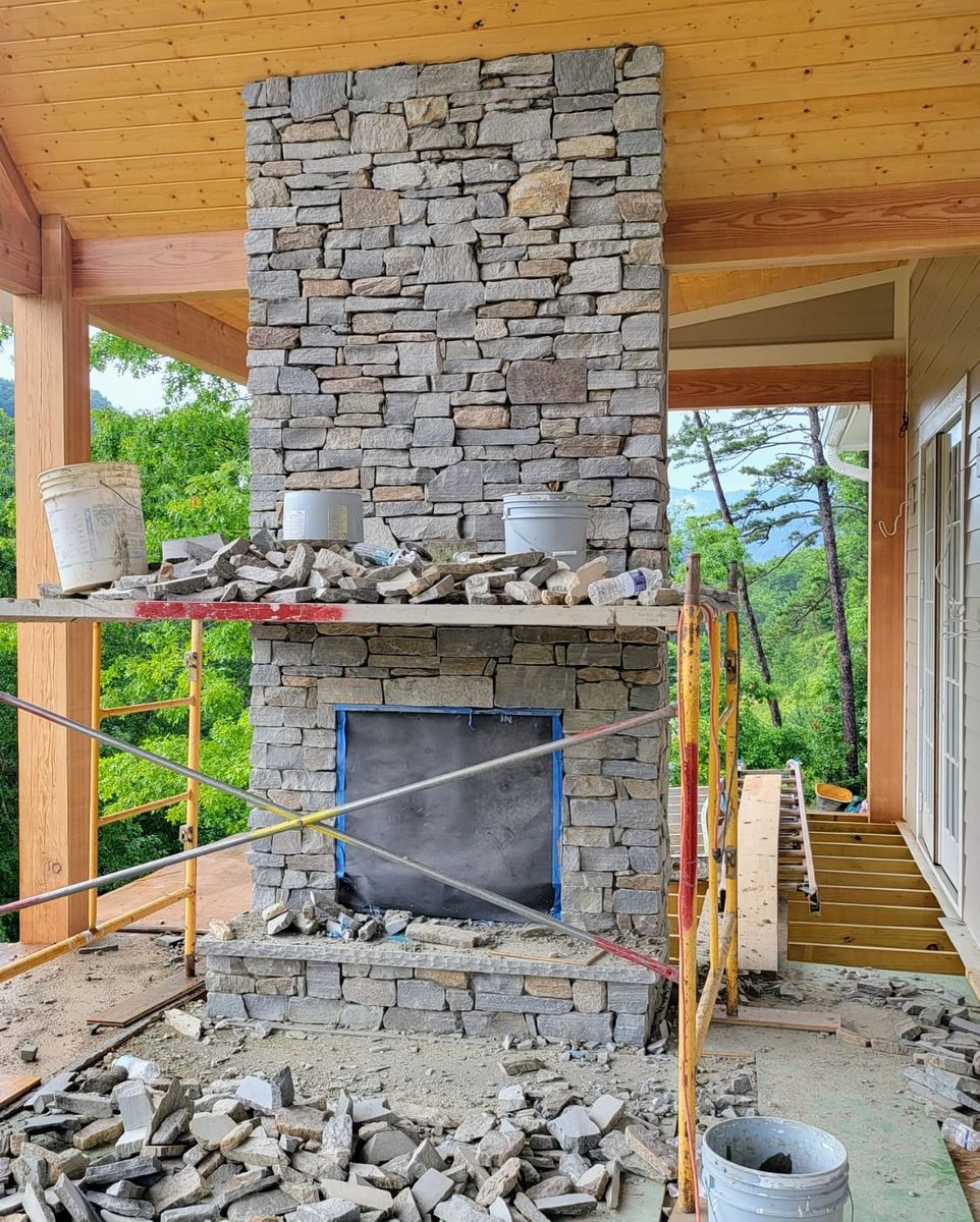 Stone work and walk ways for C4 TrueVision Renovations in Asheville, NC