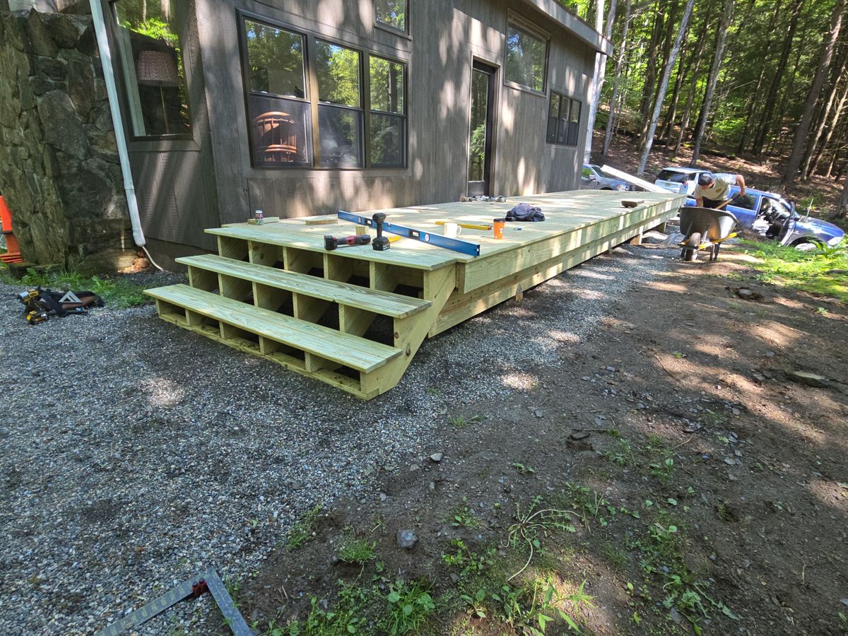 Deck and Patio Installation for AA Family Construction in Lebanon, NH