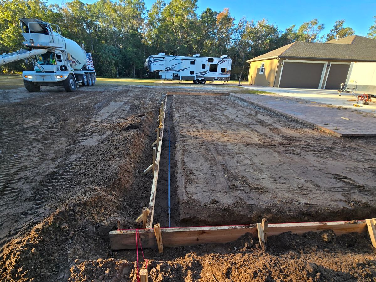 Concrete Slab Construction for Downer Site Services in Sanford, FL