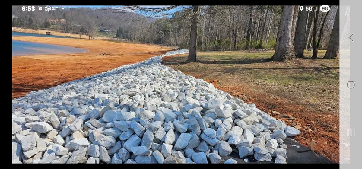 Shoreline Erosion Control for Restoration Shoreline Norris Lake Rip Rap in Norris Lake, TN