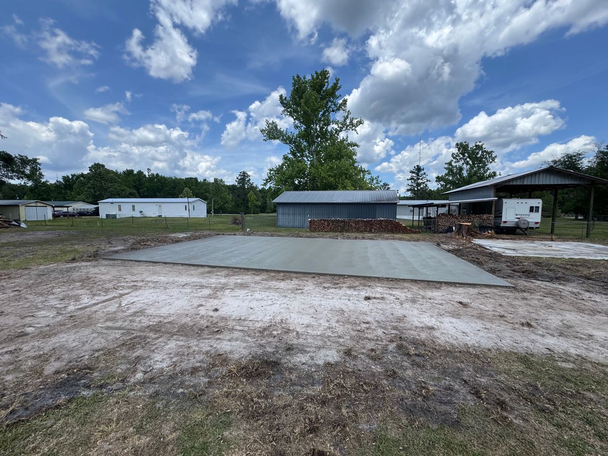 Concrete Slab Construction for Cameron Enterprises in Live Oak, FL