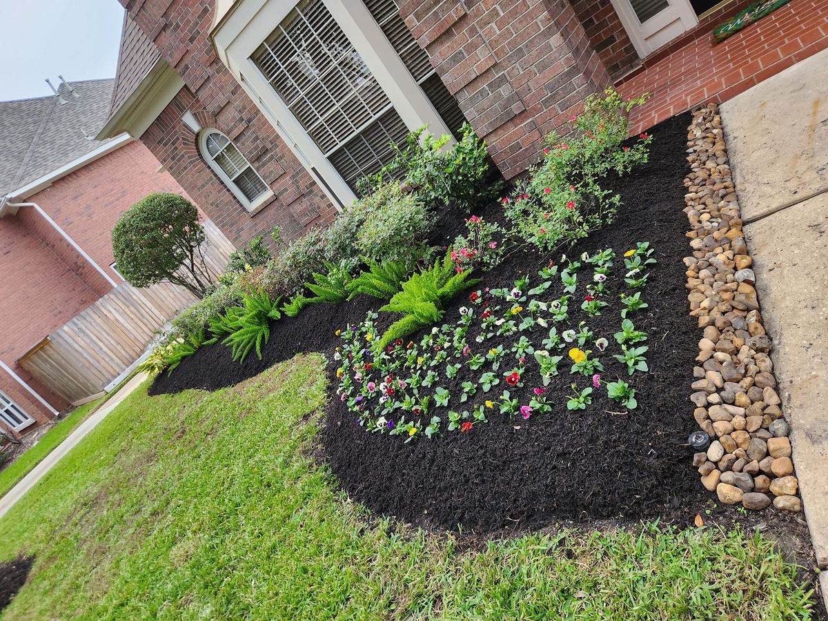 Mulch Installation for Right Choice Landscaping LLC in Houston, TX