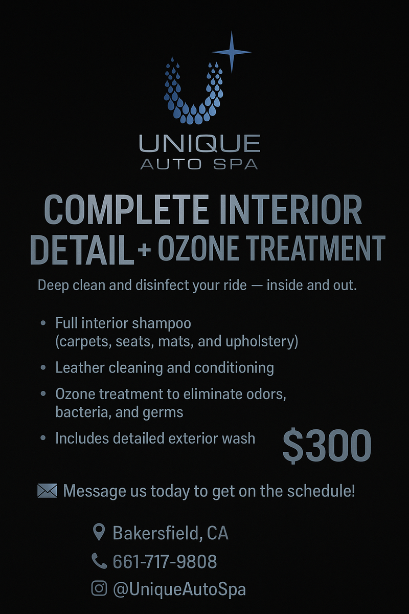 Interior Detailing for Unique Auto Spa in Bakersfield, CA