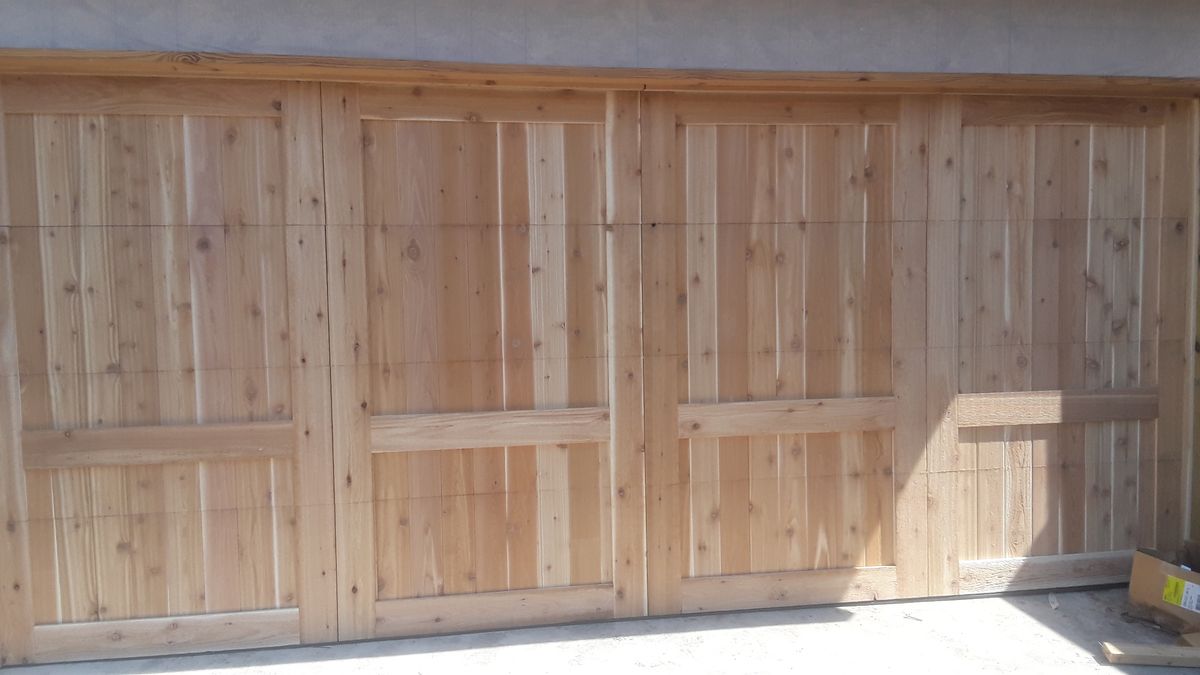 Customizable Cedar Garage Doors for Jerry's garage doors in Dallas, TX