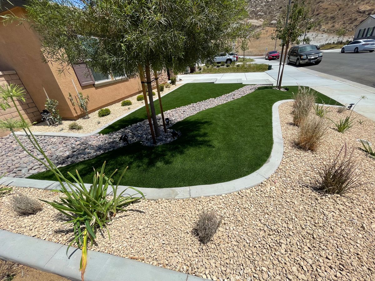 Concrete Edging for Aidan Jade Landscaping in Riverside County, CA