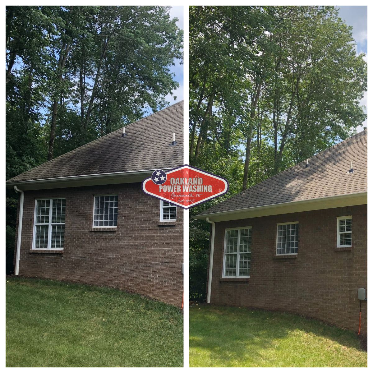House and Roof Softwash for Oakland Power Washing in Clarksville, TN
