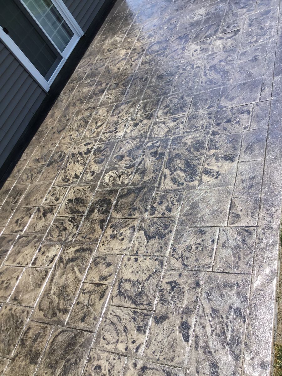 Stamped Concrete Installation for Lake Erie Companies in Grand River, OH