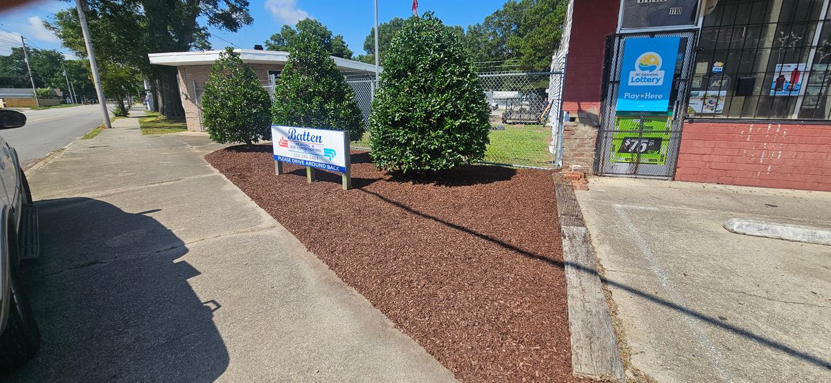Mulch/pine Straw Installation for Natures Accent in Wilson, NC