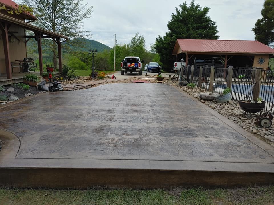 Stamped Concrete Installation for Gunter's Concrete in Newport, TN