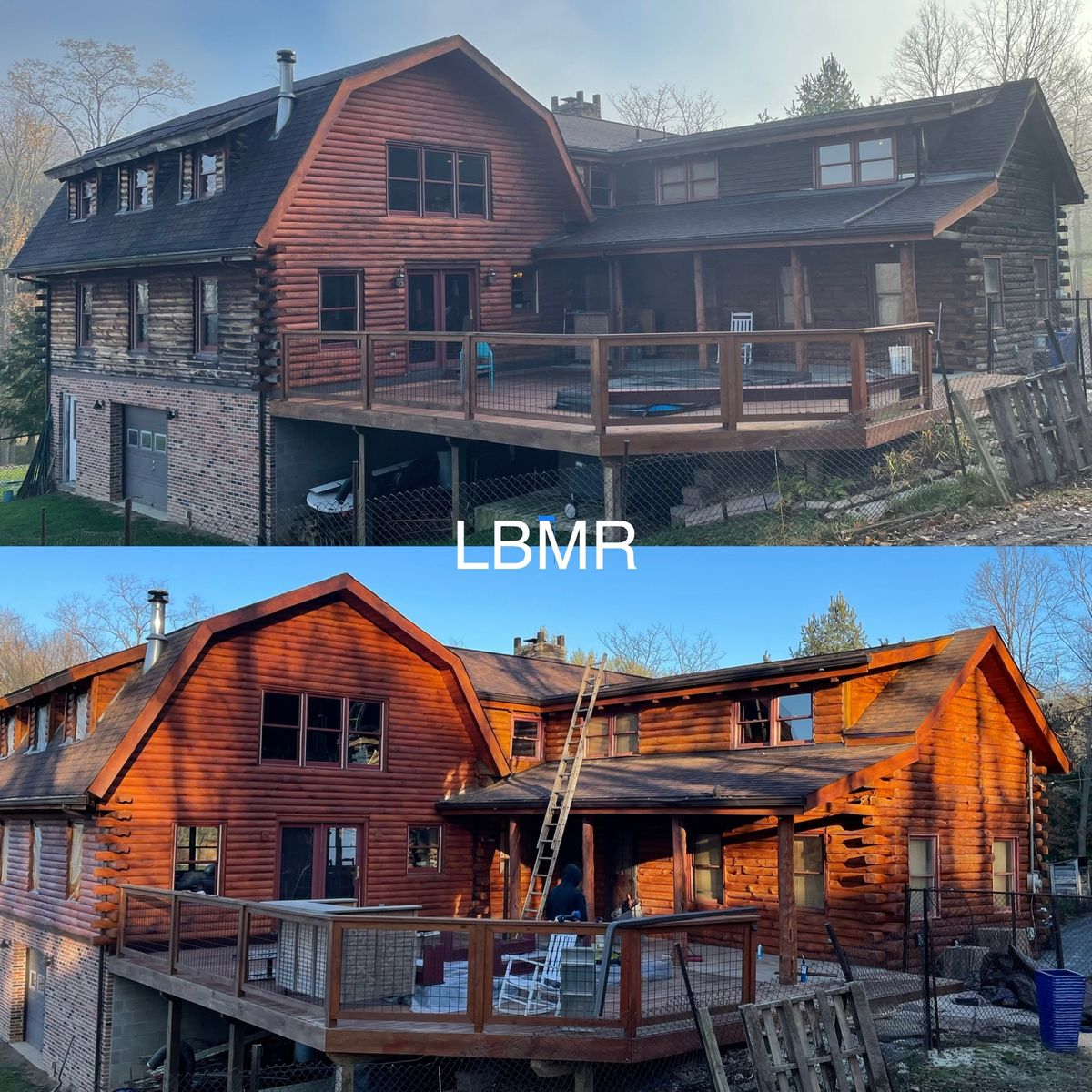 Media-Blasting for Master Log Home Restoration in Philadelphia, PA