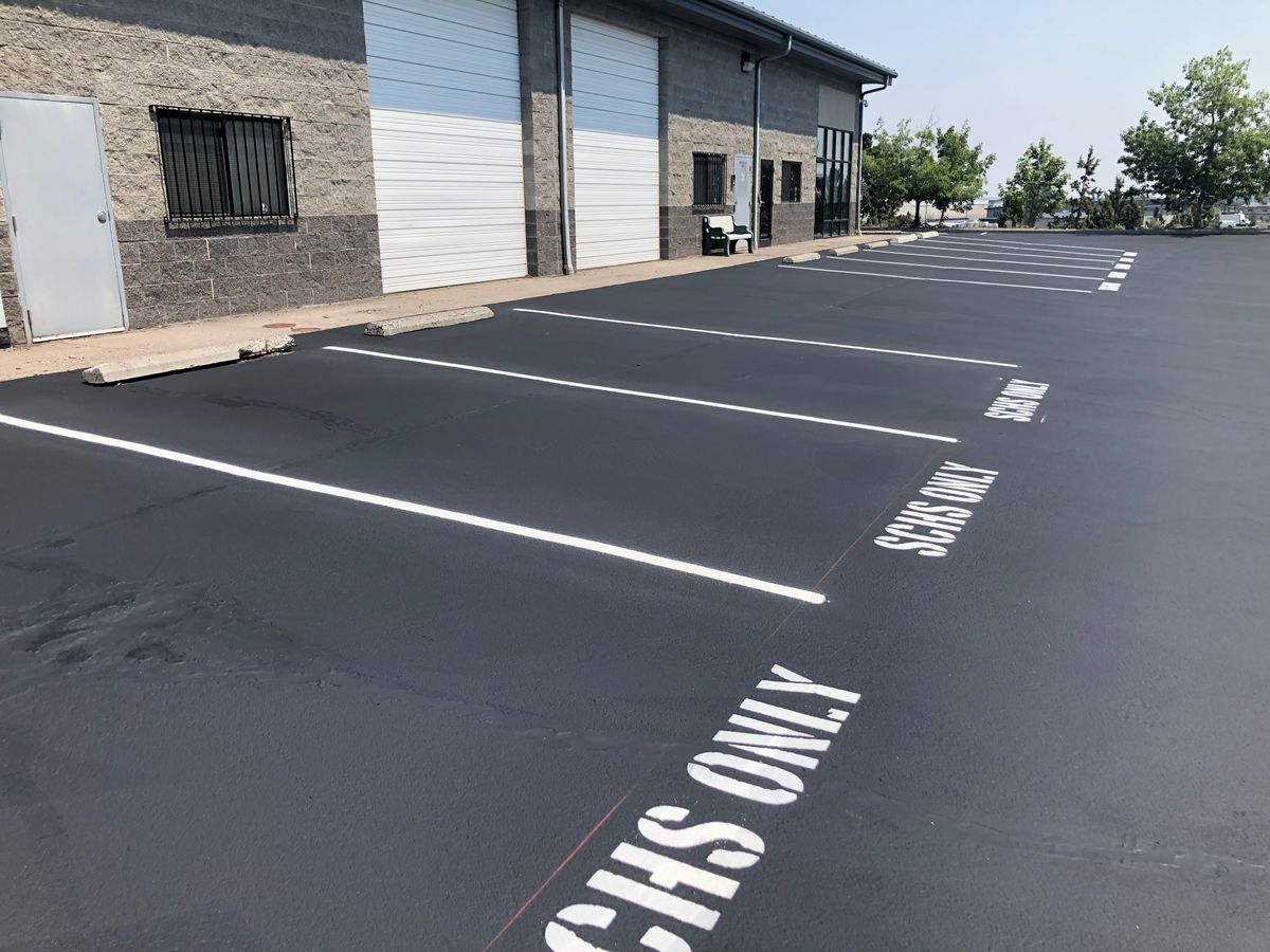 Line Striping for Pacific Sealcoating in Black Butte Ranch, OR