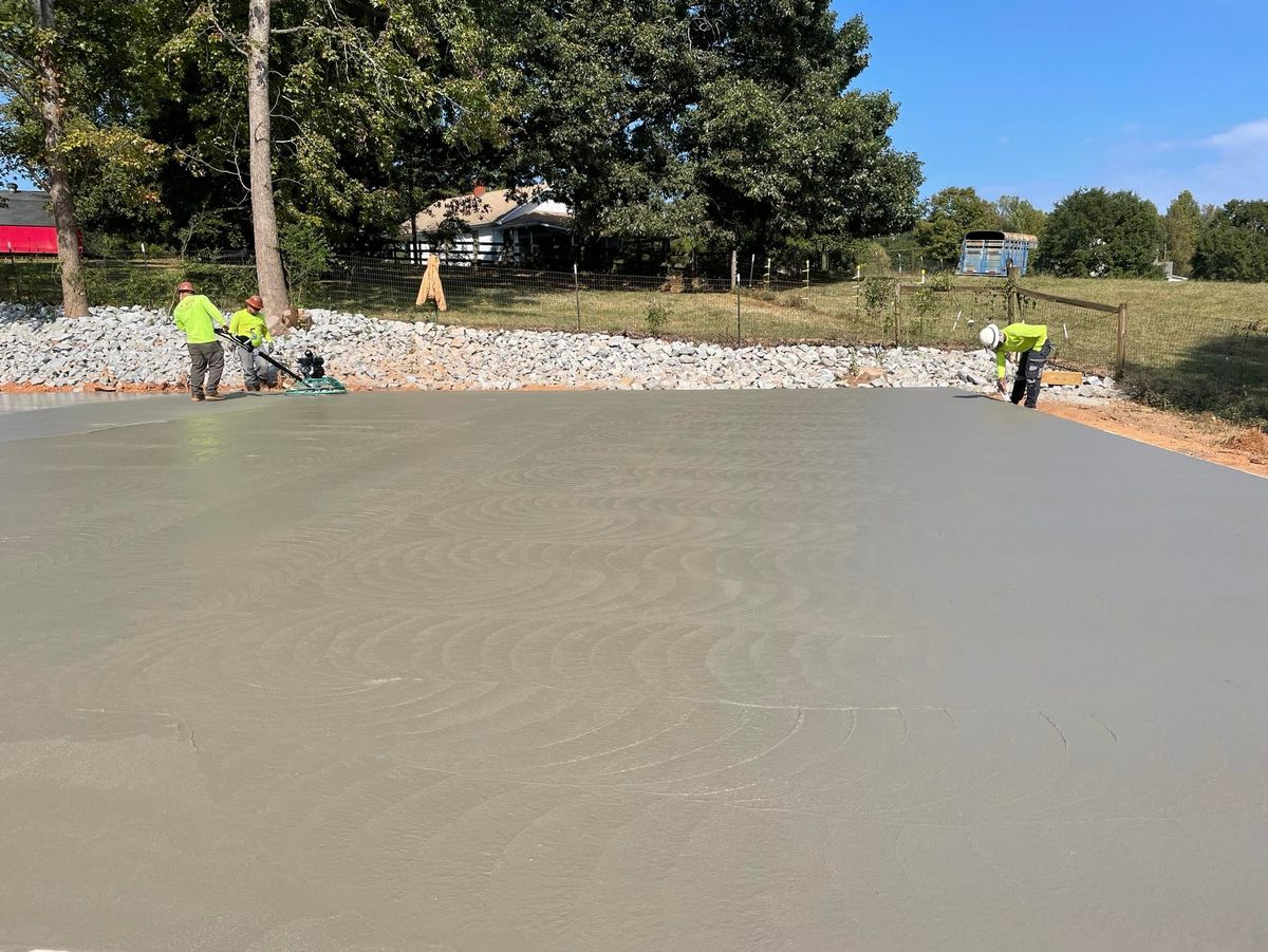 Concrete Slab Construction for J & Son Construction LLC in Forest City, NC