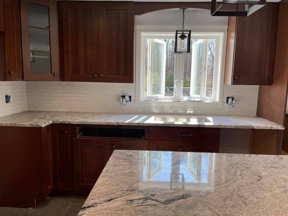 Kitchen Counter Tiling for Moore Custom Tile in Gorham, ME