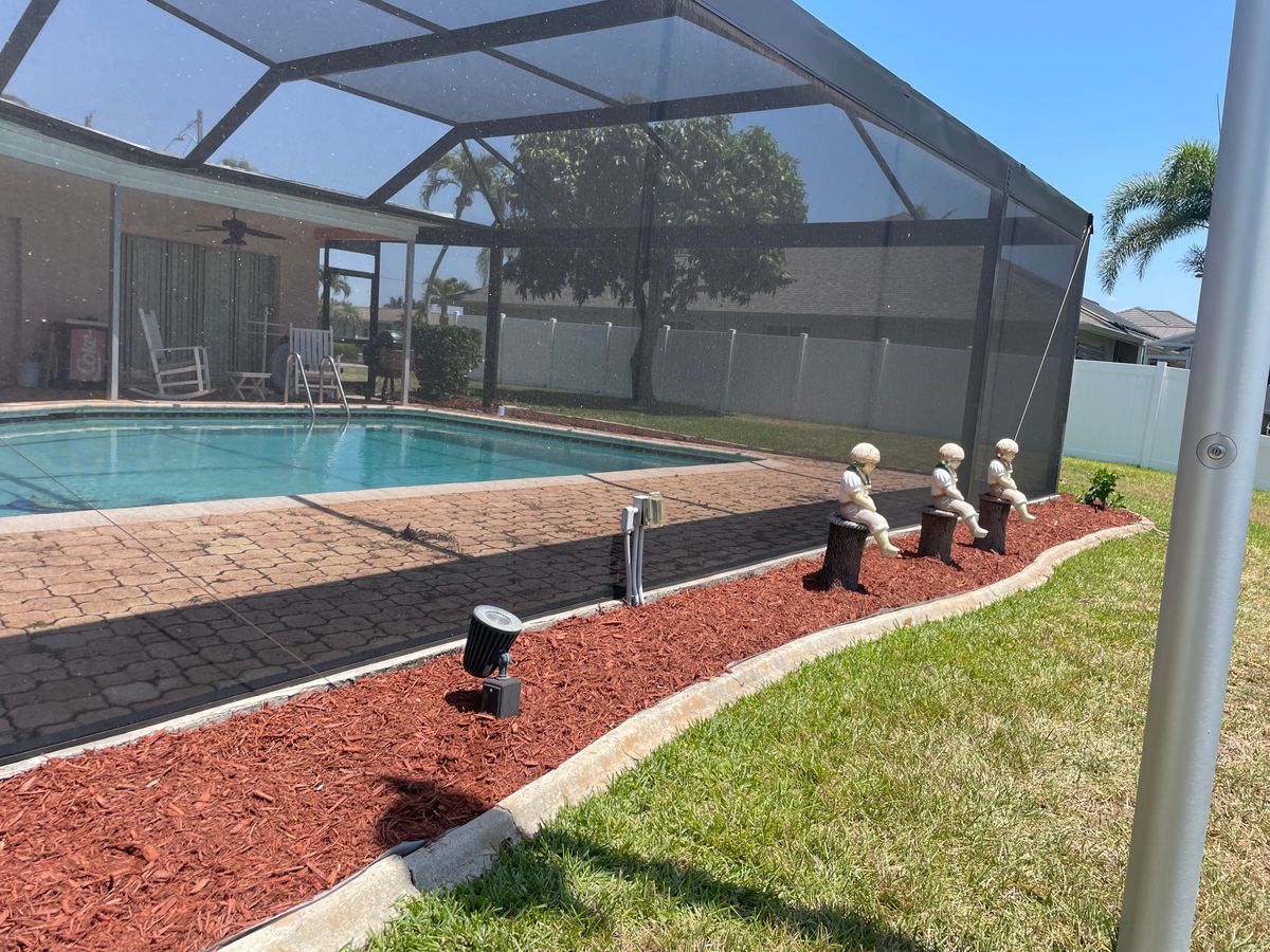 Mulch and rocks installation for BH Lawn and Landscape in Fort Myers, FL