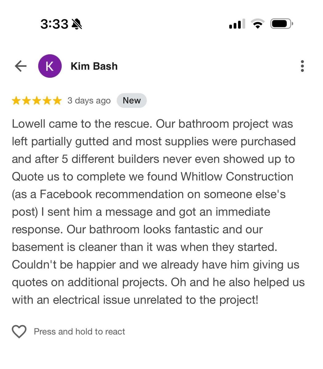 Other Repair Services for Whitlow Construction in Georgetown,  PA