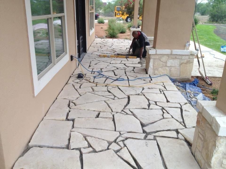 Flagstone Patios for Delarosa Masonry in San Antonio, TX