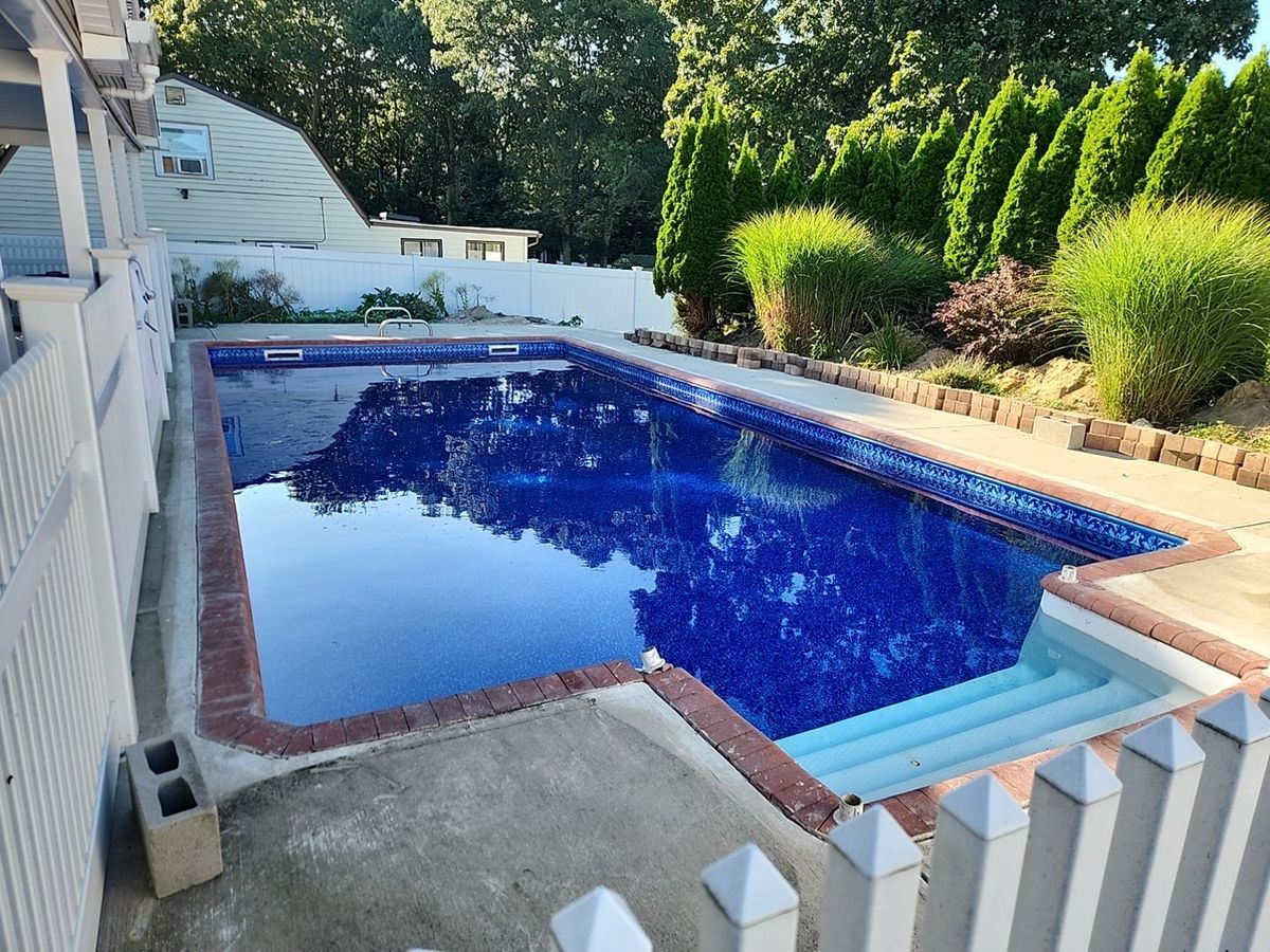 Pool liner installation for GEM Pool Service in Long Island, NY