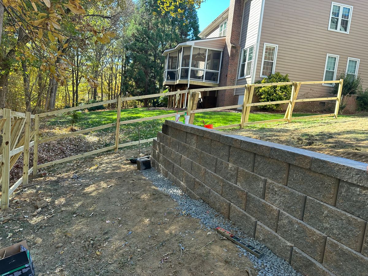 Retaining Walls Construction for Cisco Kid Landscaping Inc. in Lincolnton, NC