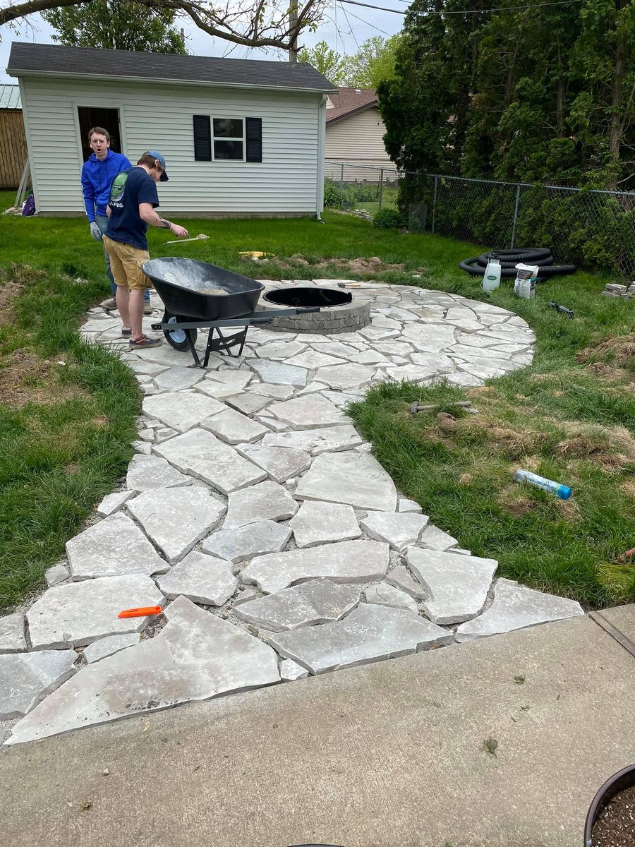 Concrete and Stamp Work for Ashton Landscaping Co. in Springfield, Illinois