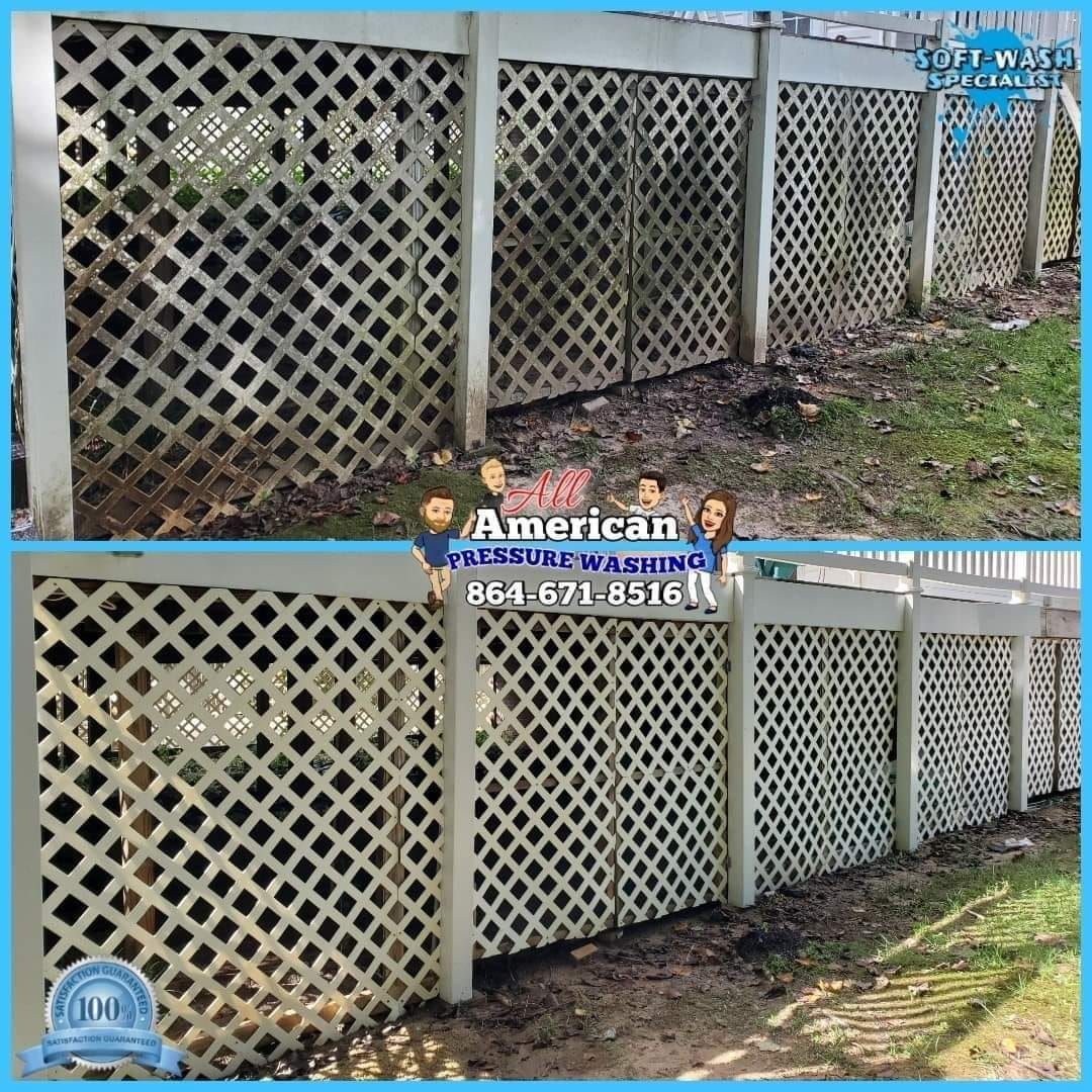 Fence Washing for All American Pressure Washing in Easley, SC