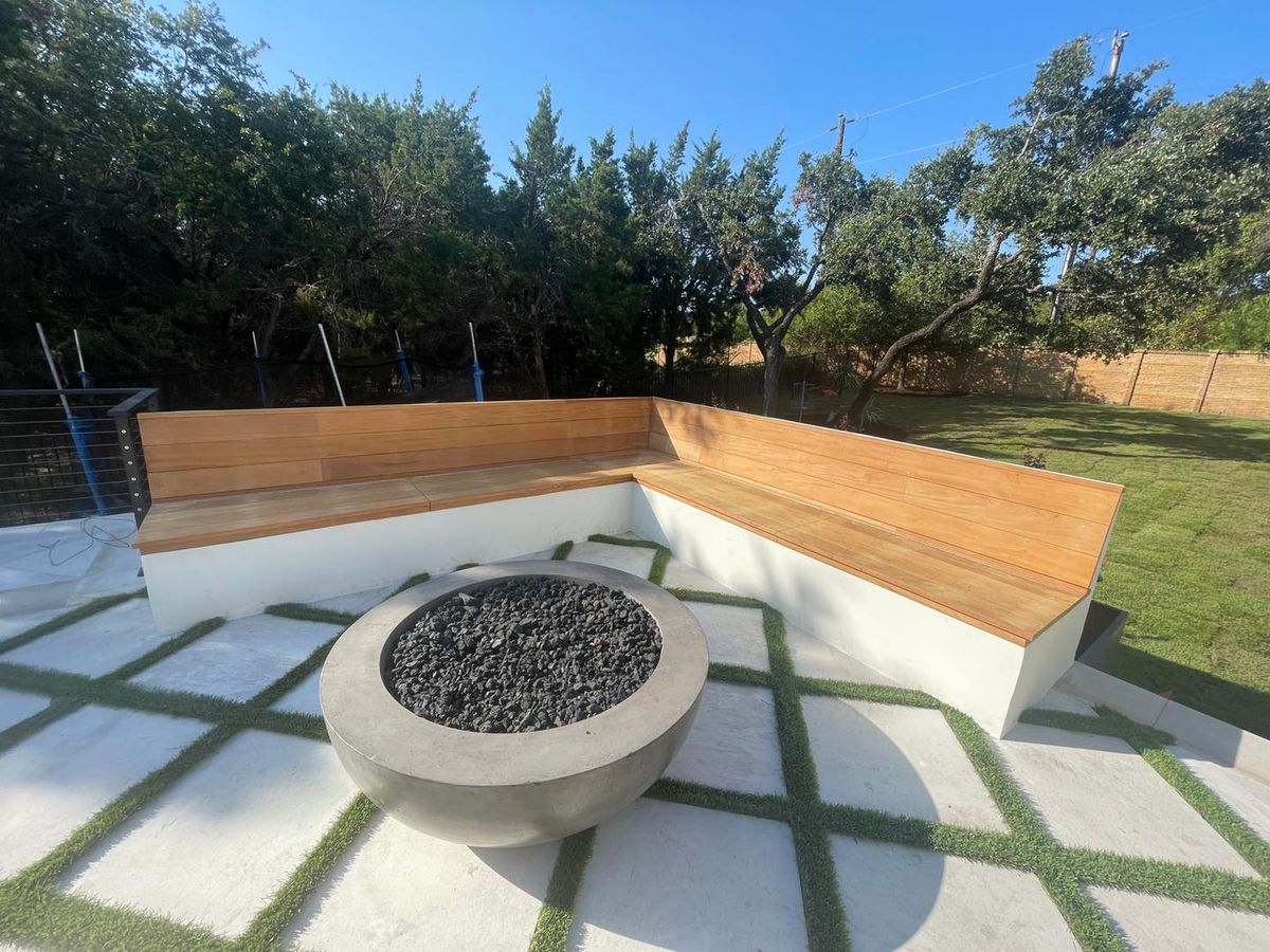 Fire Pit Installation for Just Great Pools in Lakeway, TX