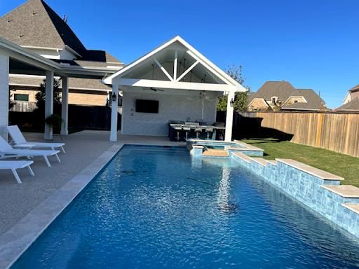 Custom Pool Design for Out Back Pool and Spa Creations in The Woodlands, TX