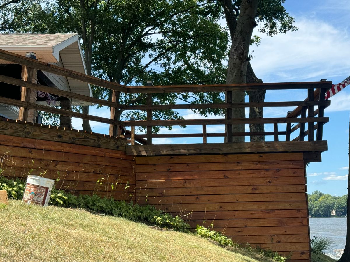 Deck & Fence Staining for Risner Construction in De Motte, IN