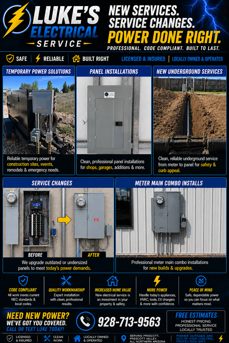 Electrical Repairs for Luke’s Electrical Service in Chino Valley, AZ