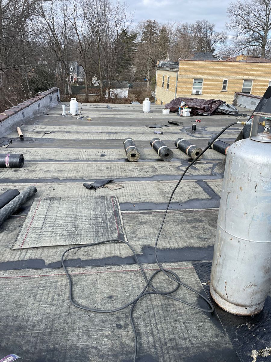 Modified bitumen flat roofing services for Precious Roofing in Madeira, OH