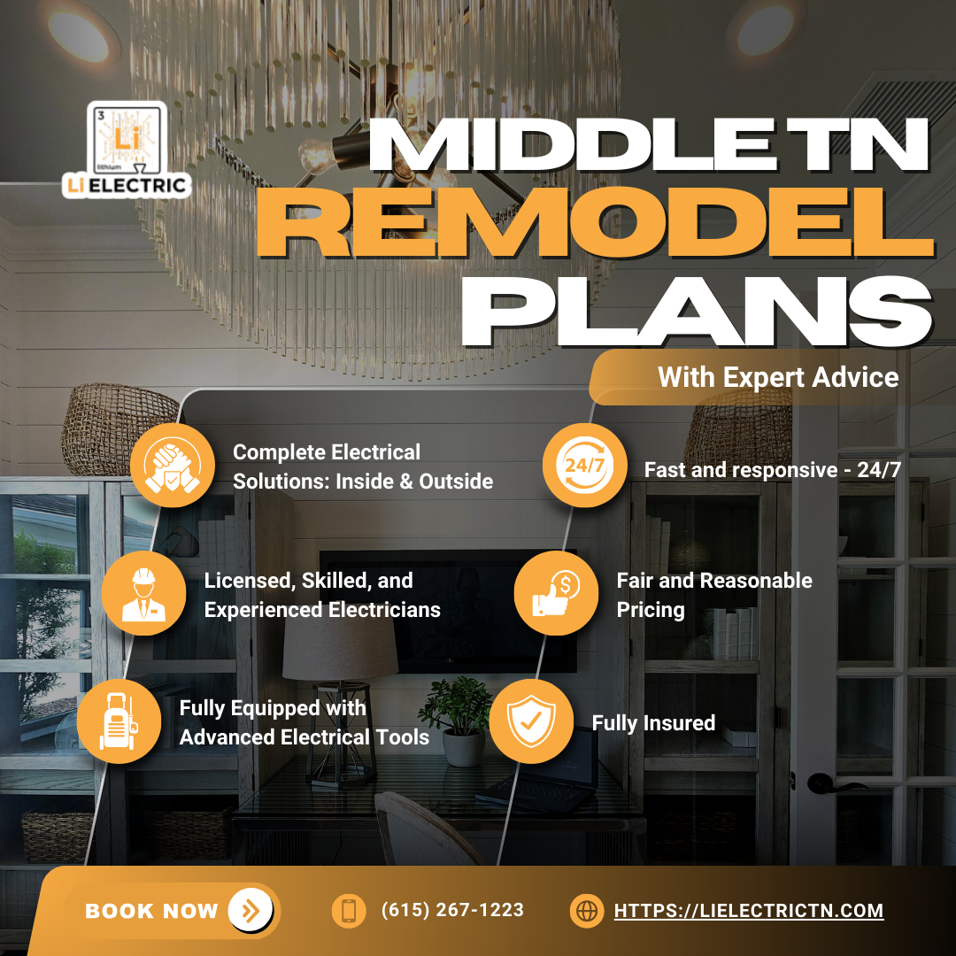 Remodel / Custom Home Electrical Work for Li Electric of TN in Columbia, TN