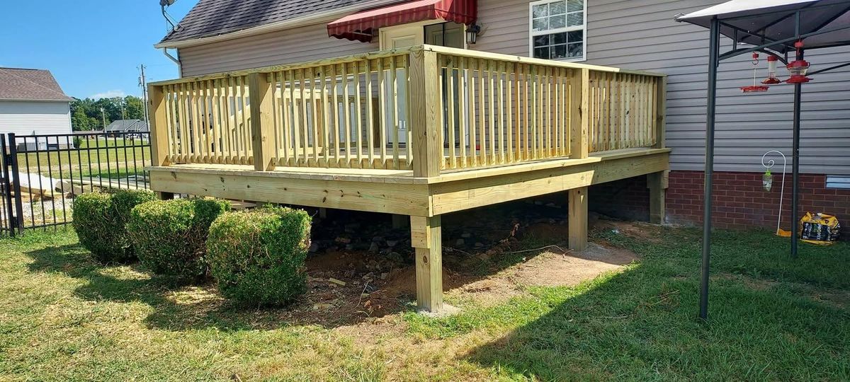 Deck Installation for Son of a Journey Remodeling in Dallas, NC
